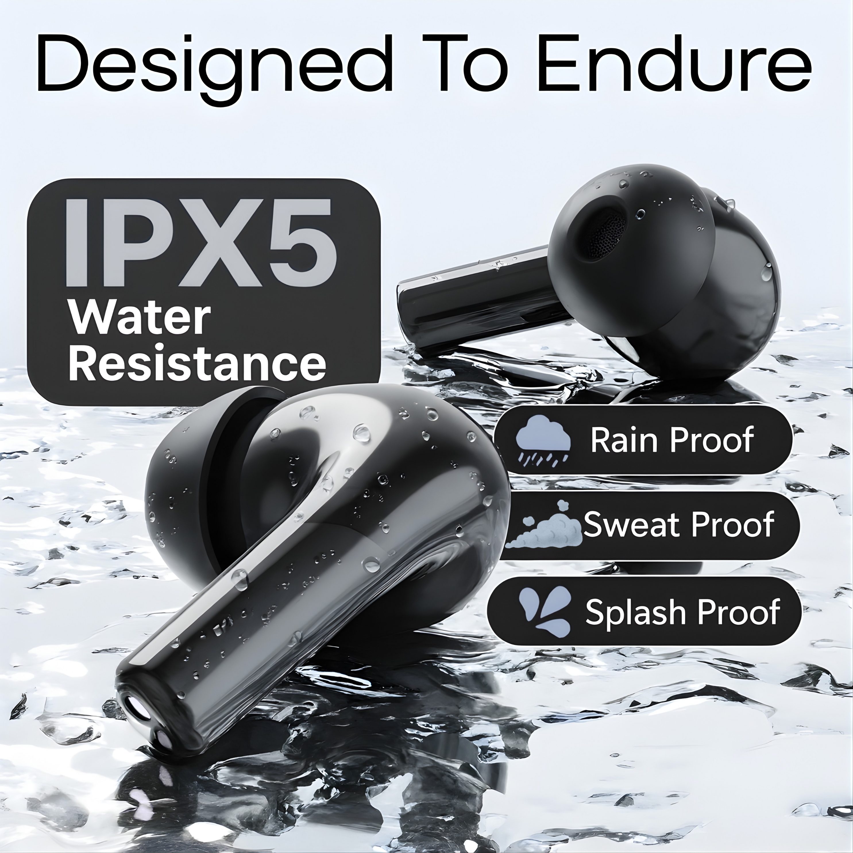 Techio True Wireless Bluetooth Earbuds with 13mm Drivers, ENC Mic, Bluetooth 5.3 & IPX5 Waterproof