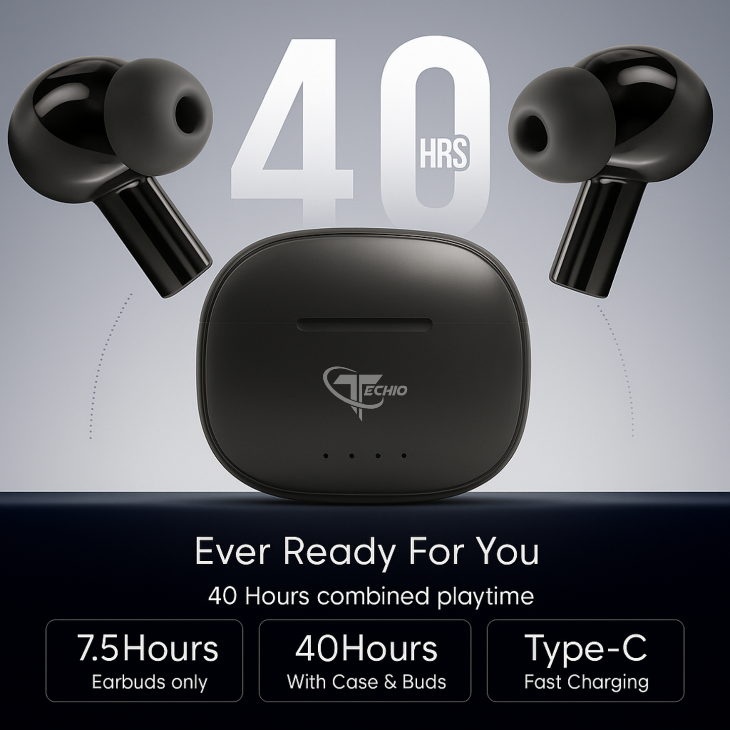 CrystalTone Gen Z1 Bluetooth Earbuds with Smart Touch, Long Playtime & Lightweight Comfort Fit