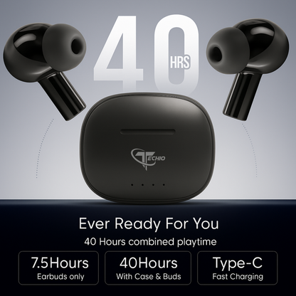 CrystalTone Gen Z1 Bluetooth Earbuds with Smart Touch, Long Playtime & Lightweight Comfort Fit