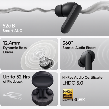 CMF by Nothing Buds Pro with 45 dB ANC, Ultra Bass Technology & upto 39 hours of battery life Bluetooth  (Black, True Wireless)