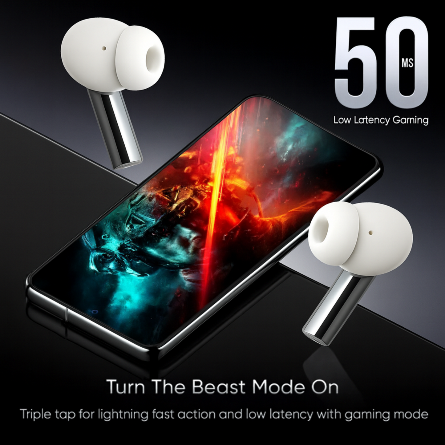 EchoPod Wireless Earbuds with 3D Surround Sound, Touch Control & Long Battery Backup