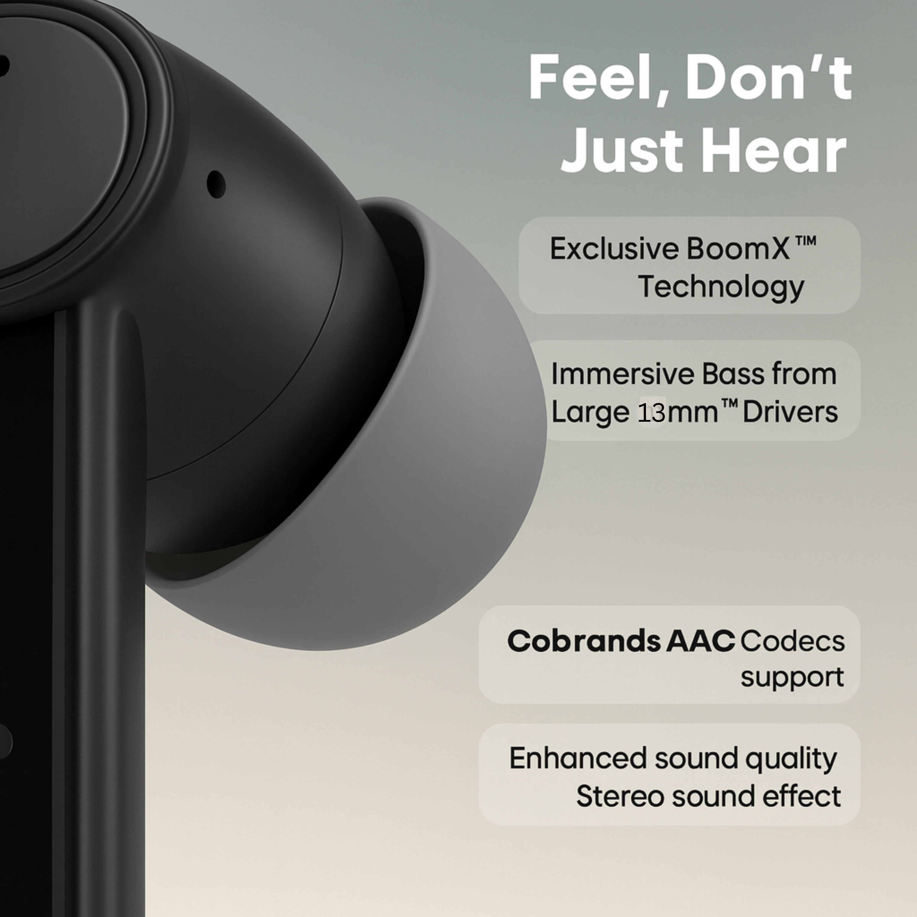 TECHIO True Wireless Bluetooth Earbuds with Deep Bass, Touch Controls & Long Battery Life