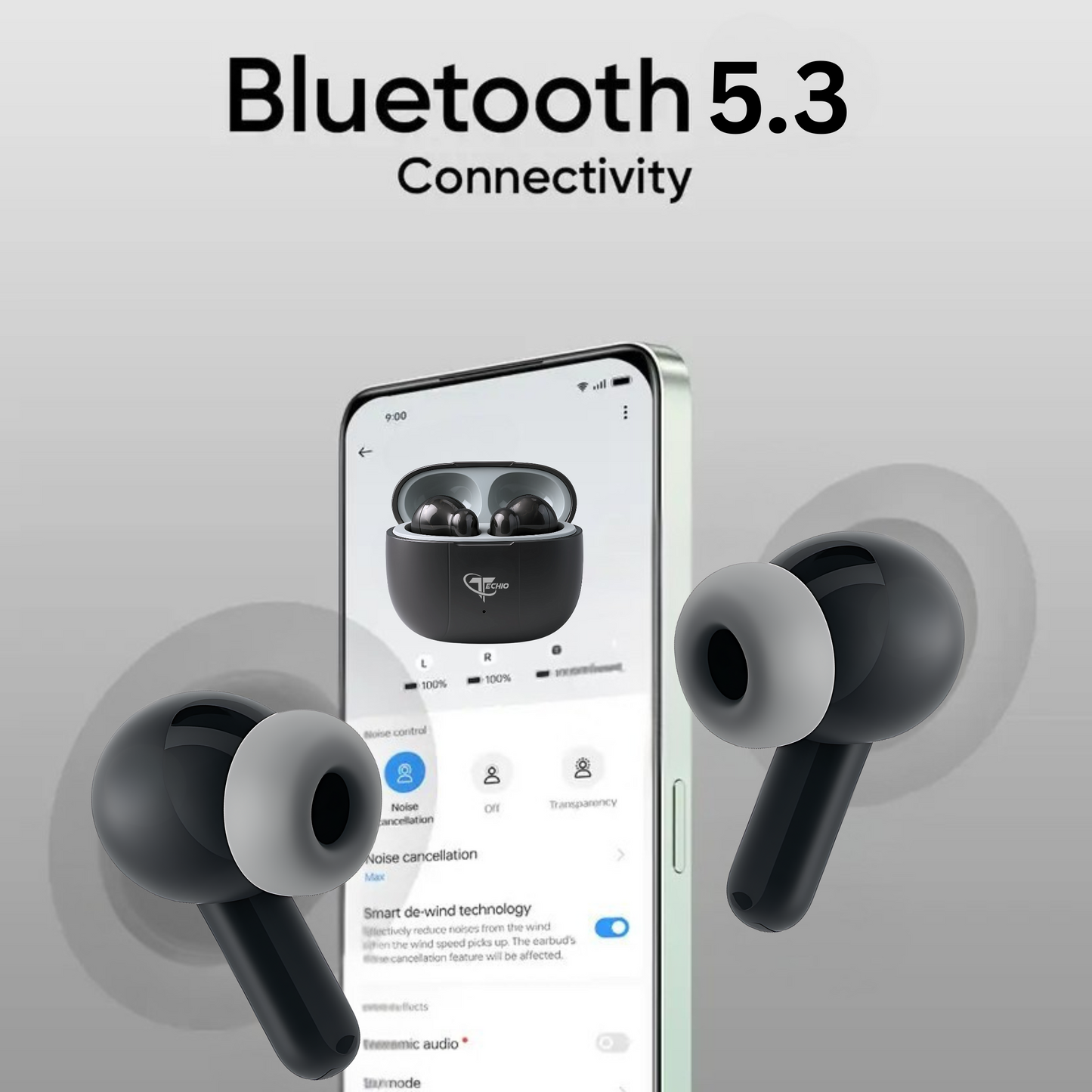 EchoPod Wireless Earbuds with 3D Surround Sound, Touch Control & Long Battery Backup