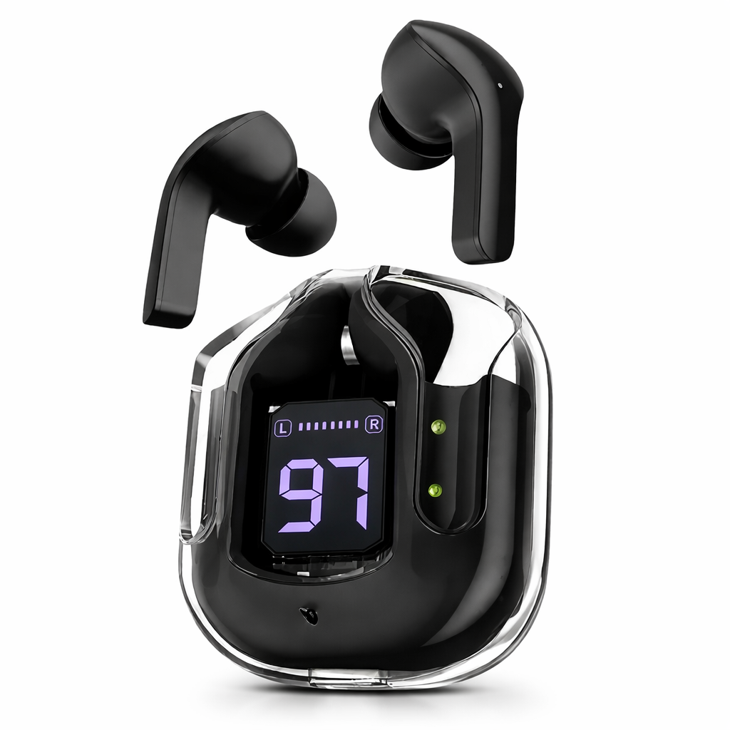 TECHIO Bluetooth 5.3 Wireless Earbuds with Digital Display & ENC