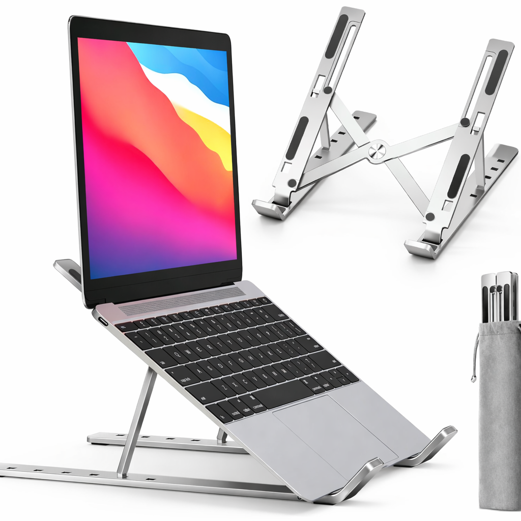 Aluminium Adjustable Laptop Stand | Foldable Ergonomic Laptop Stand for Desk