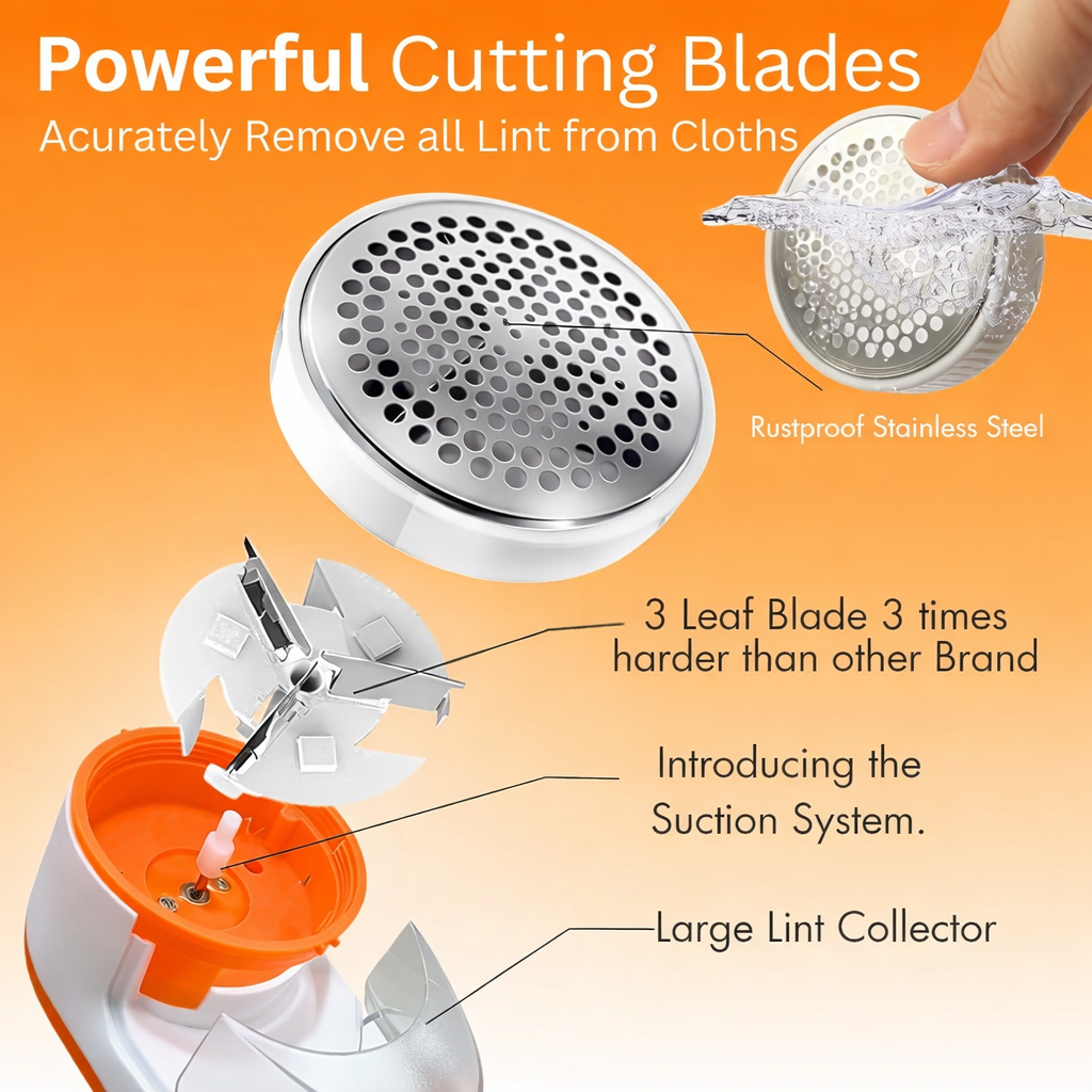 TECHIO Electric Fabric Lint Remover | Clothes Shaver for Wool, Cotton & Sofa | Portable & Powerful