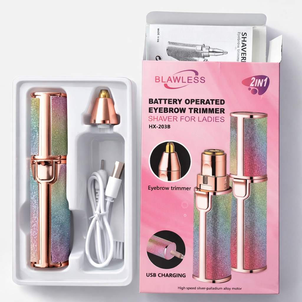 Techio Women Rechargeable Eyebrow Trimmer – Painless Hair Remover