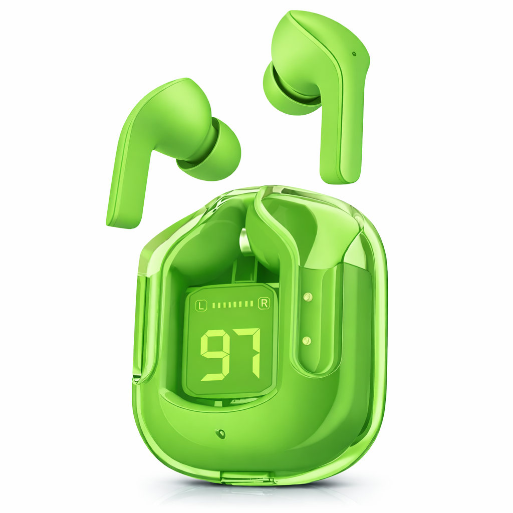 TECHIO Bluetooth 5.3 Wireless Earbuds with Digital Display & ENC