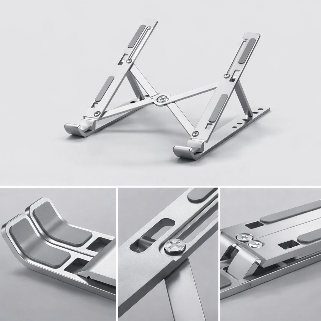 Aluminium Adjustable Laptop Stand | Foldable Ergonomic Laptop Stand for Desk