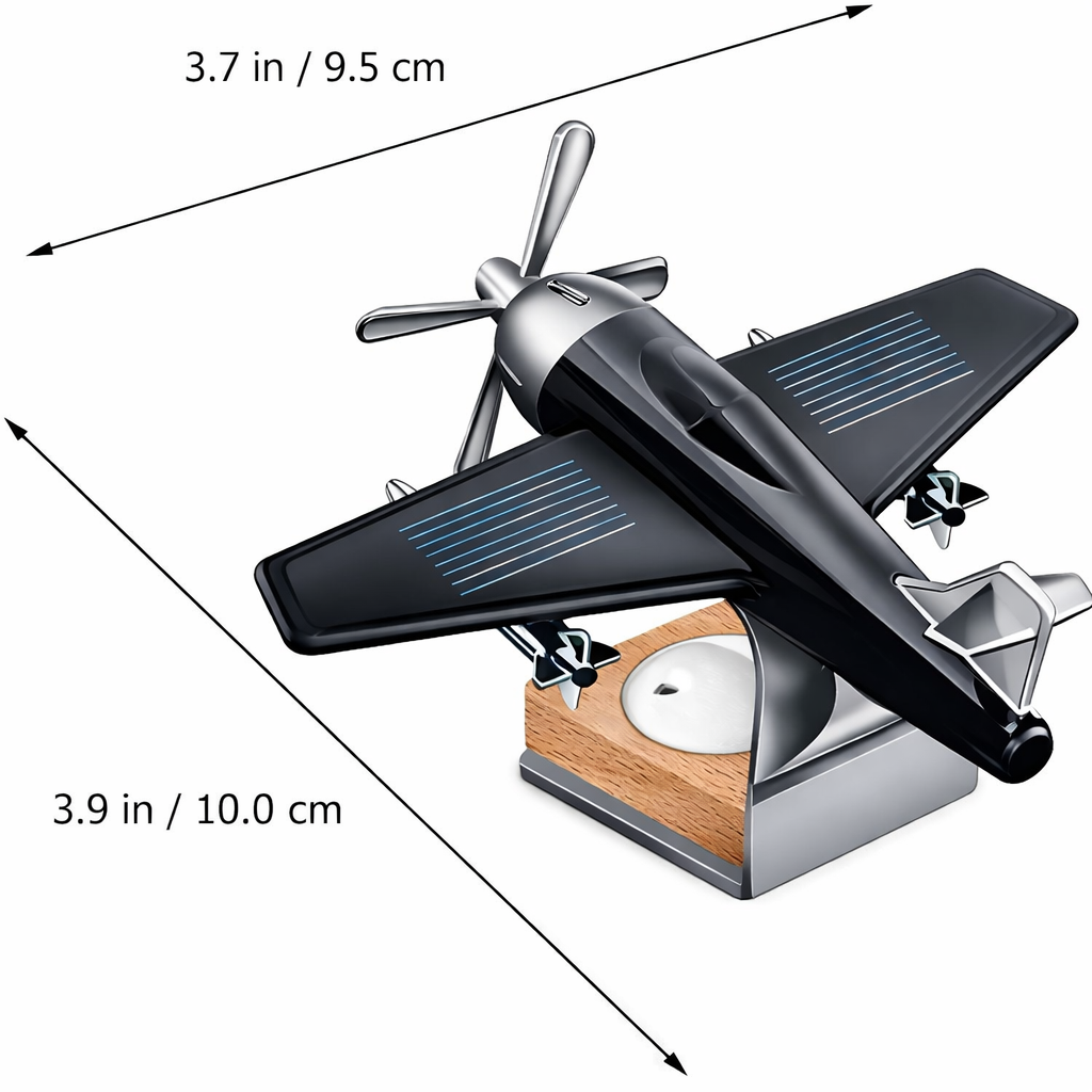 Techio Solar Powered Airplane Desk Toy | Rotating Propeller Aircraft Model