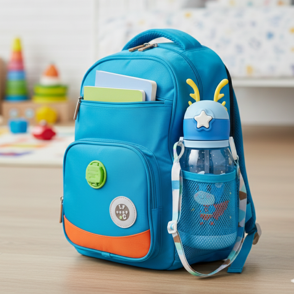 Kids Cute Straw Water Bottle | Leak Proof BPA Free | School & Travel Bottle for Children