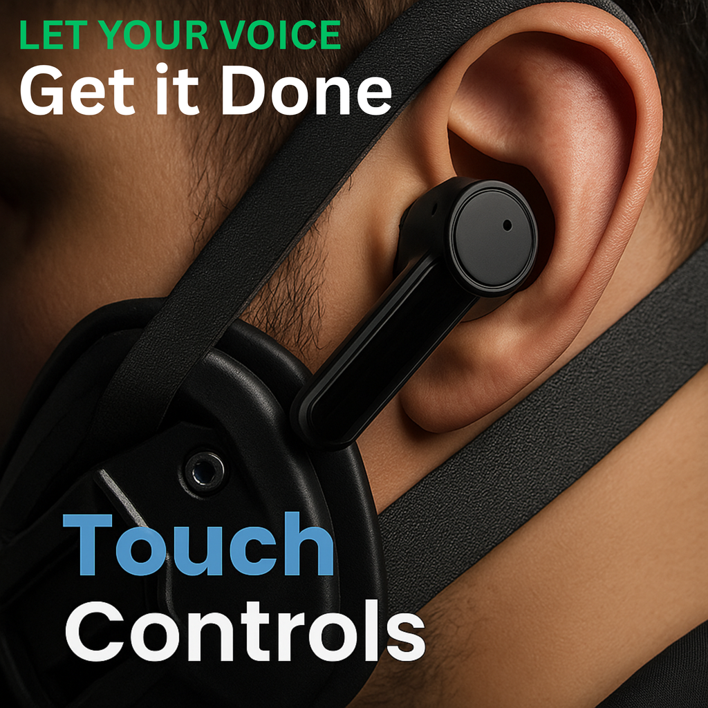 TECHIO True Wireless Bluetooth Earbuds with Deep Bass, Touch Controls & Long Battery Life