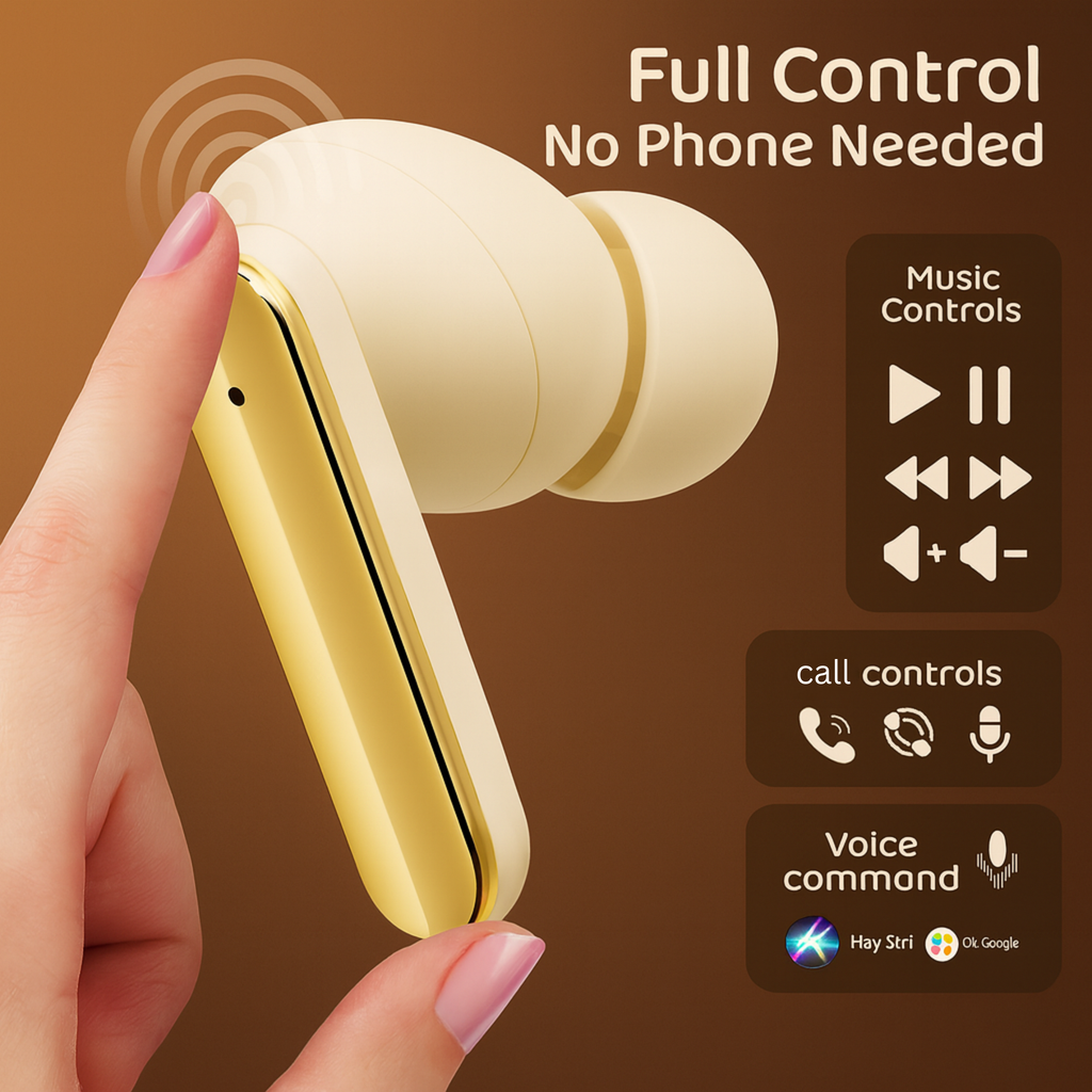 TECHIO True Wireless Earbuds with ENC Mic | 13mm Bass | Fast Charging | Bluetooth 5.3