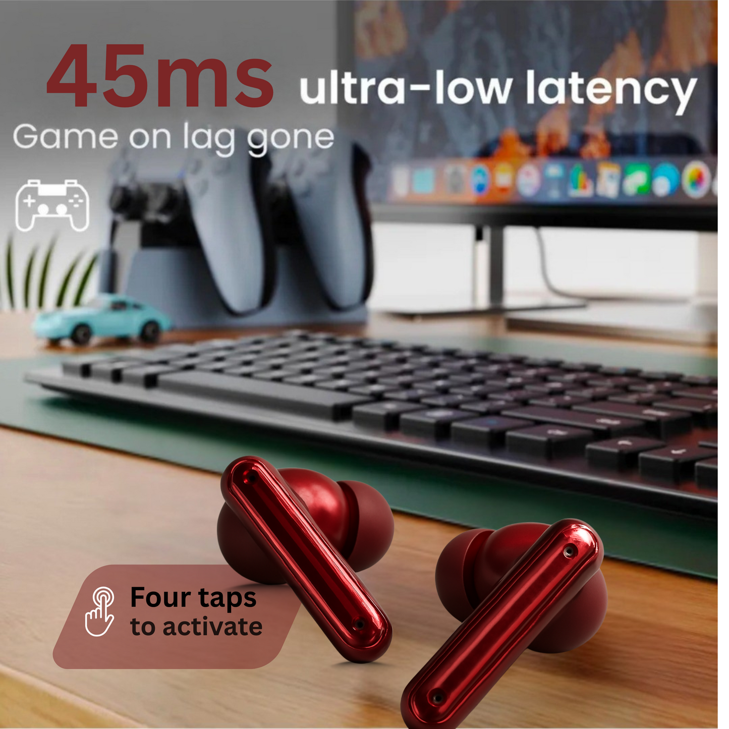 Wireless Earbuds with Powerful Bass & IPX5 Water Resistance