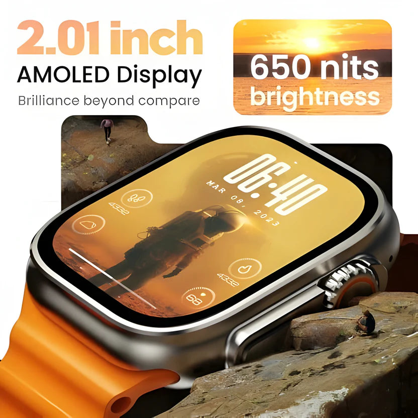 TECHIO Smartwatch with AMOLED Display, Bluetooth Calling & Fitness Tracking