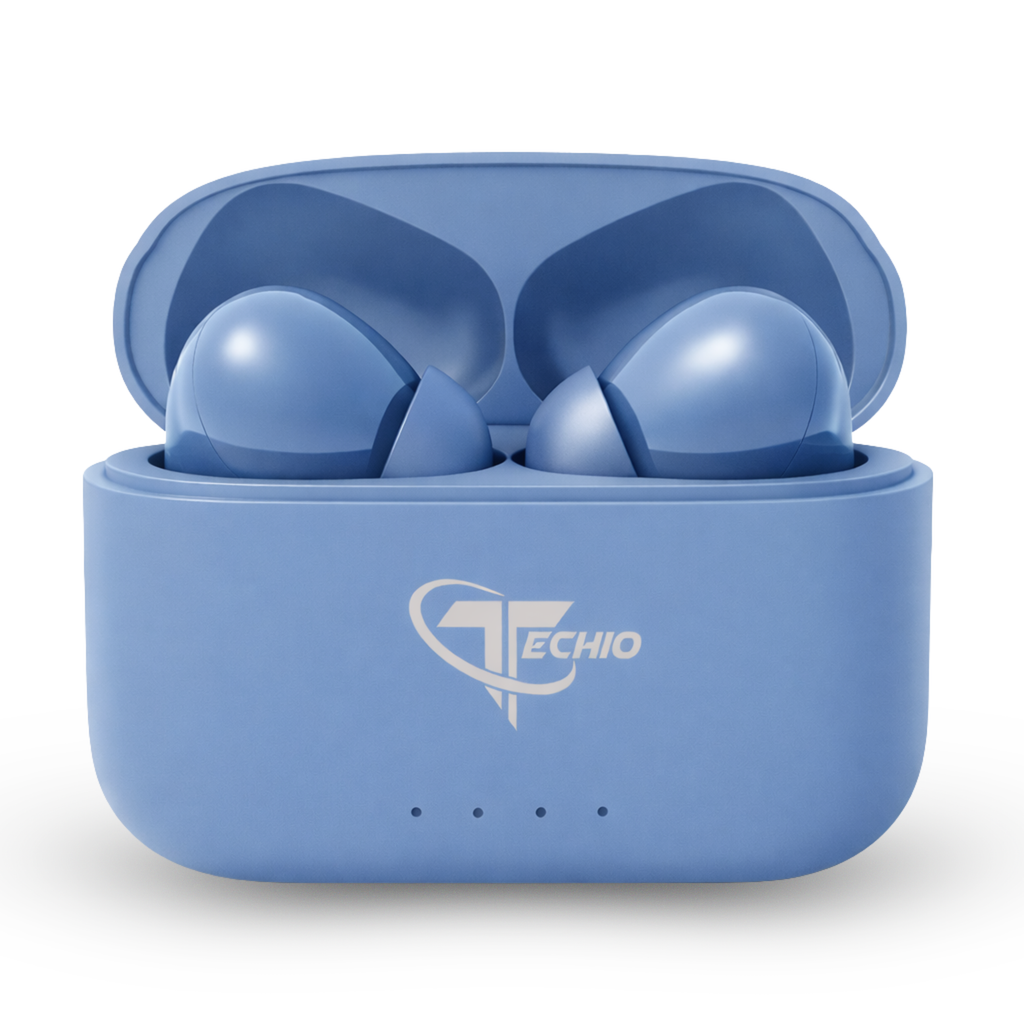 Techio True Wireless Bluetooth Earbuds with 13mm Drivers, ENC Mic, Bluetooth 5.3 & IPX5 Waterproof
