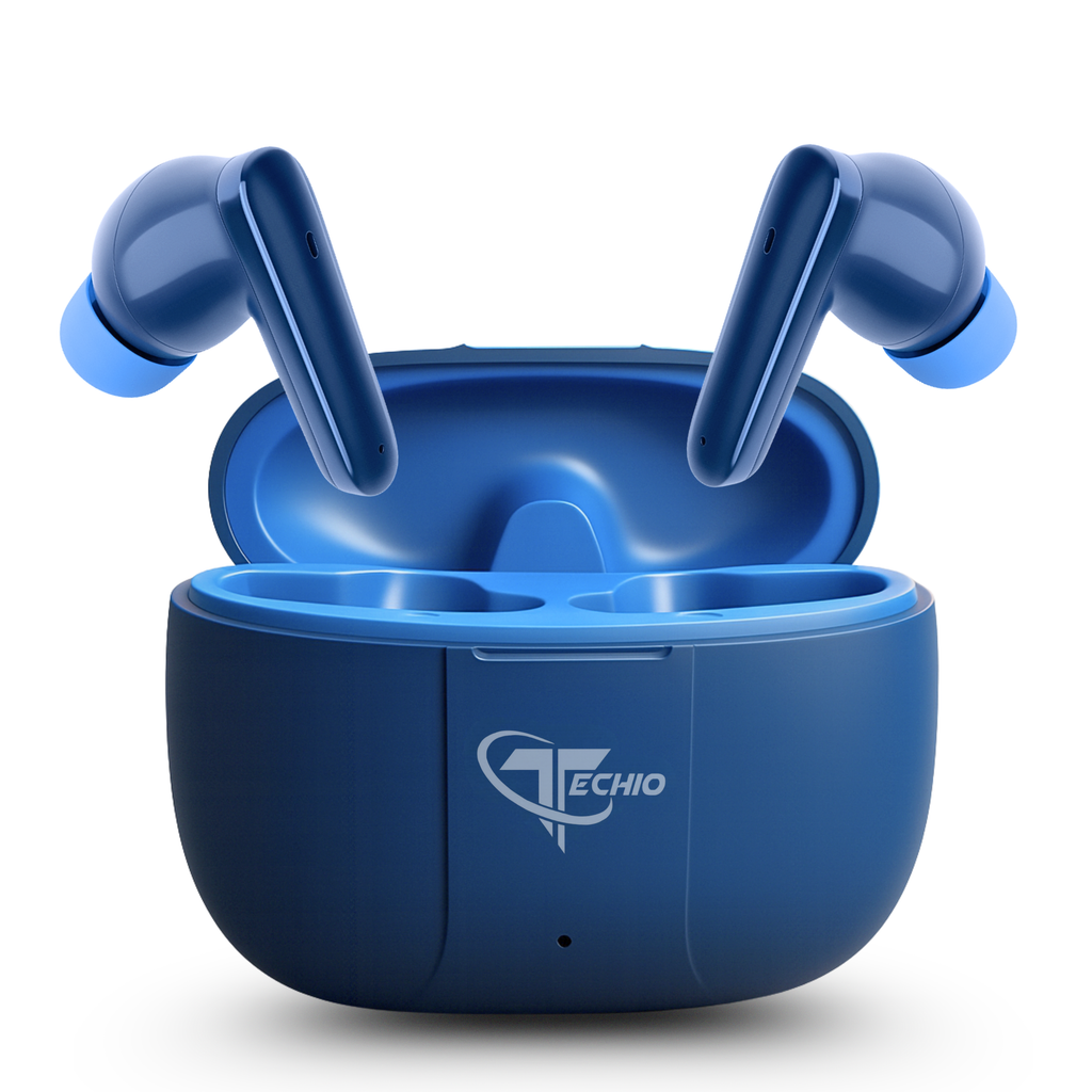TECHIO Wireless Bluetooth Earbuds with ENC Mic | 40H Playtime | Bluetooth 5.3 | IPX5 |