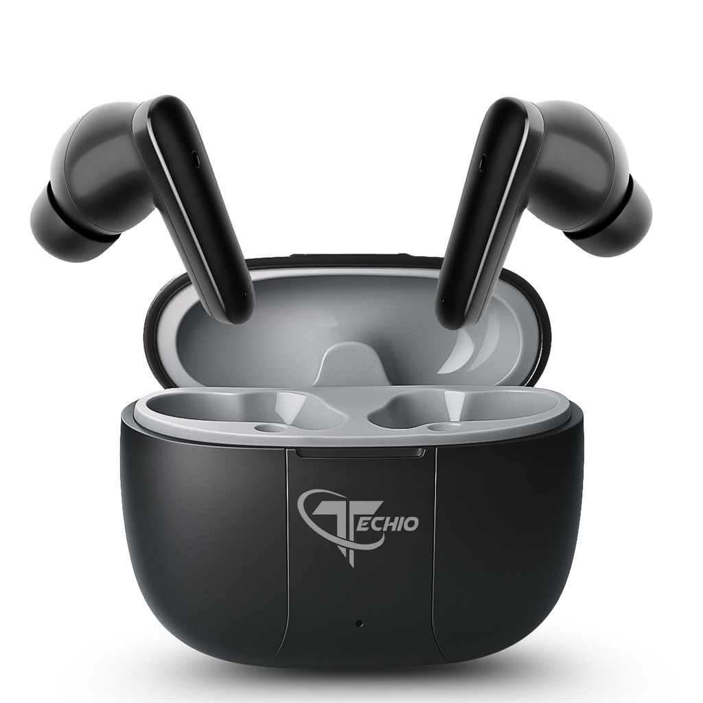 TECHIO Wireless Bluetooth Earbuds with ENC Mic | 40H Playtime | Bluetooth 5.3 | IPX5 |