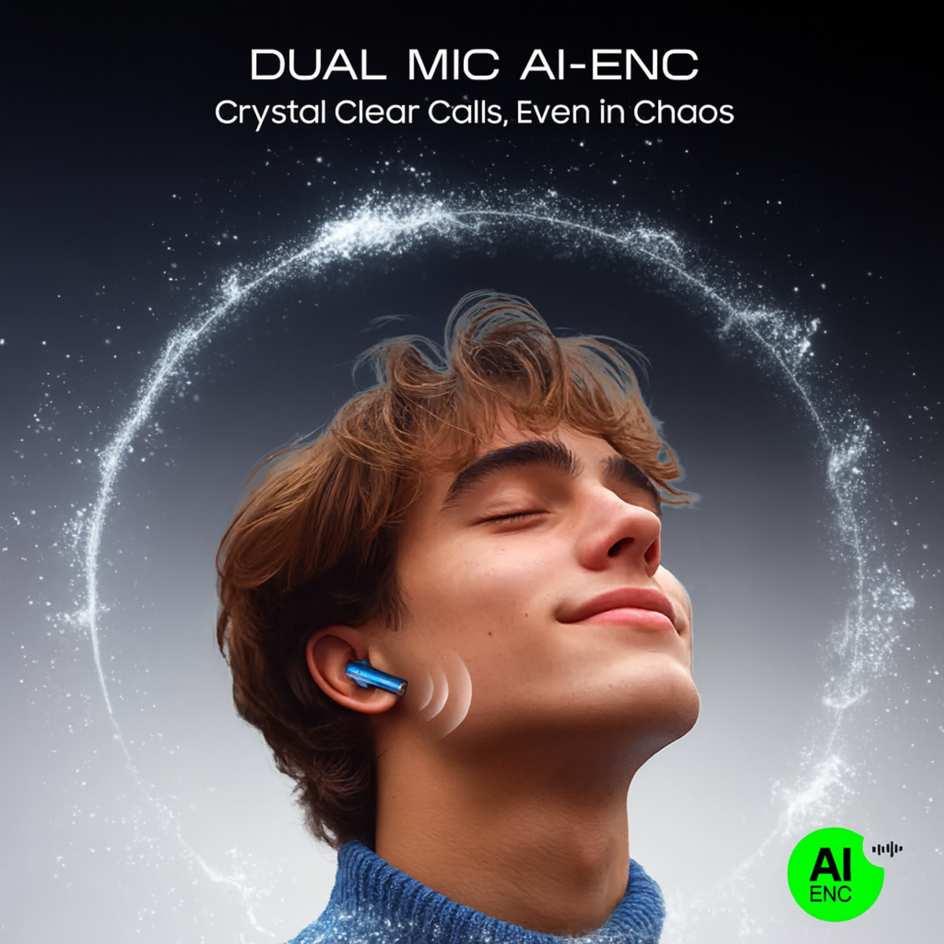 TECHIO Wireless Bluetooth Earbuds with Charging Case | ENC Mic