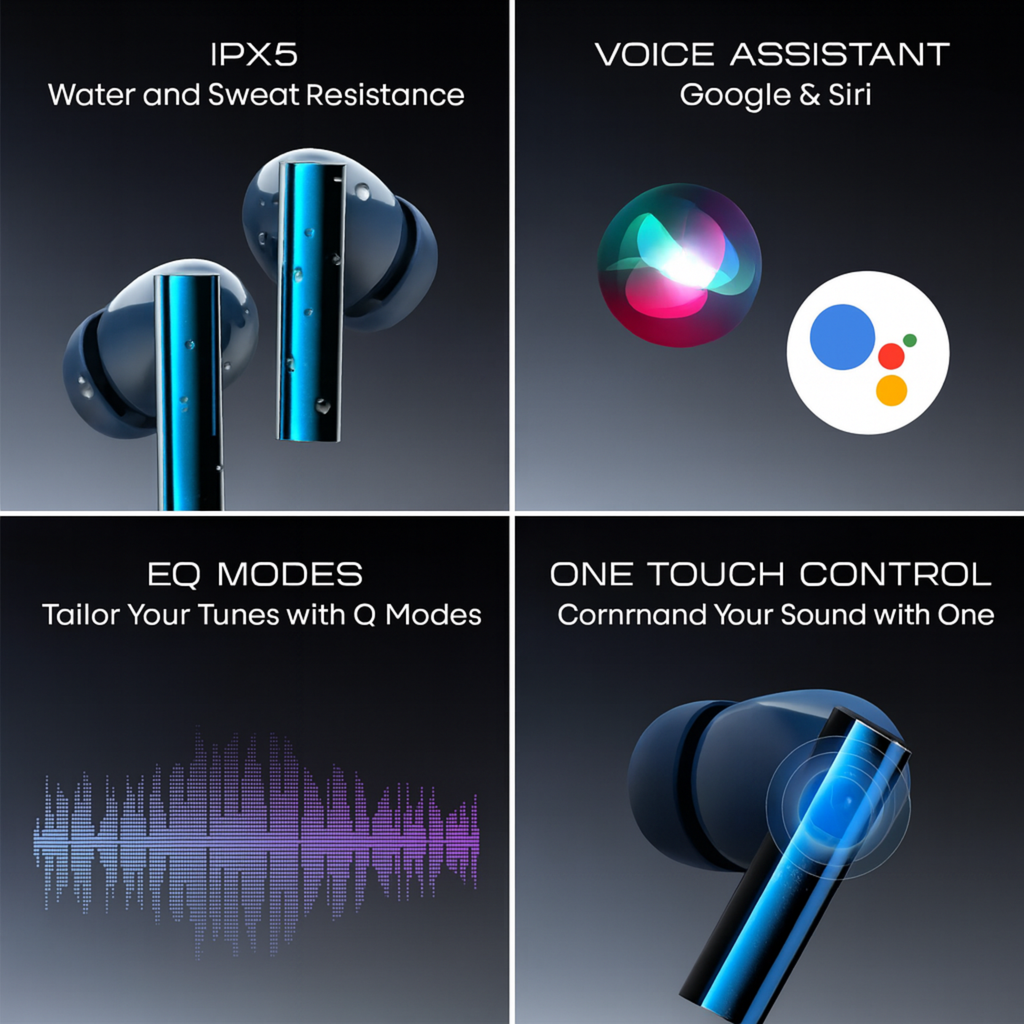 TECHIO Wireless Bluetooth Earbuds with Charging Case | ENC Mic