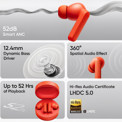 CMF by Nothing Buds Pro with 45 dB ANC, Ultra Bass Technology & upto 39 hours of battery life Bluetooth  (Orange, True Wireless)