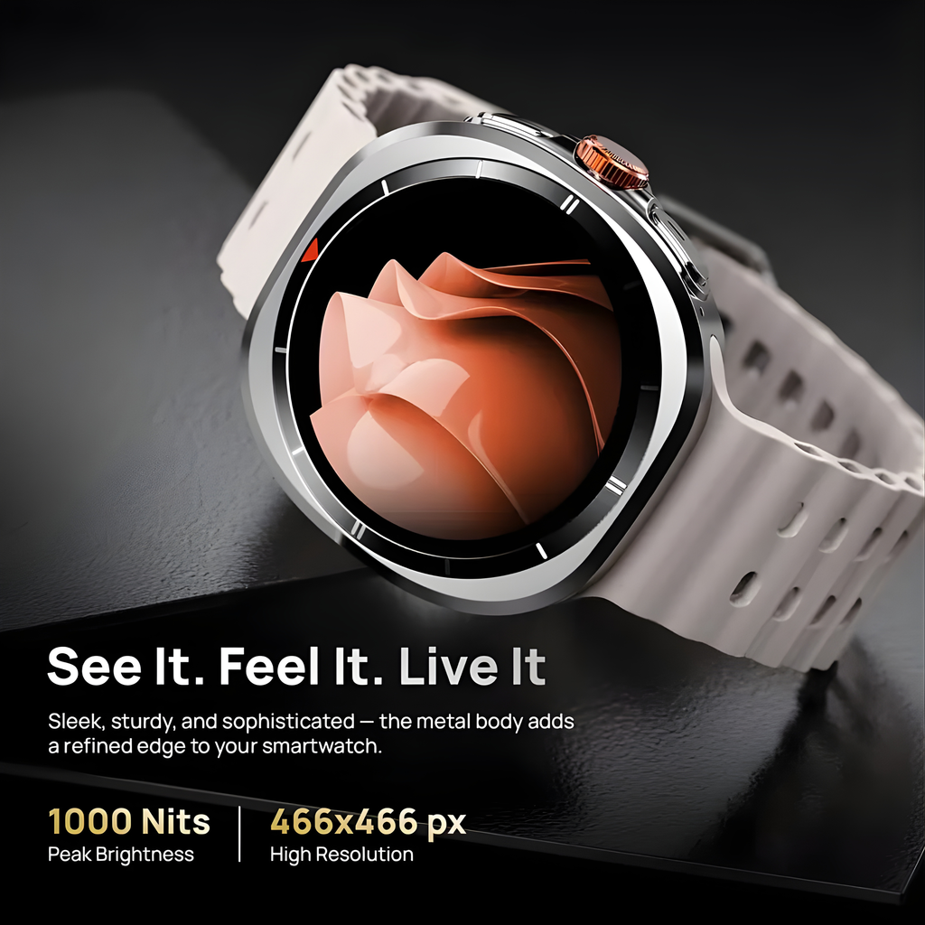 TECHIO Axiom Smartwatch | AMOLED Display | Bluetooth Calling | Fitness Tracker