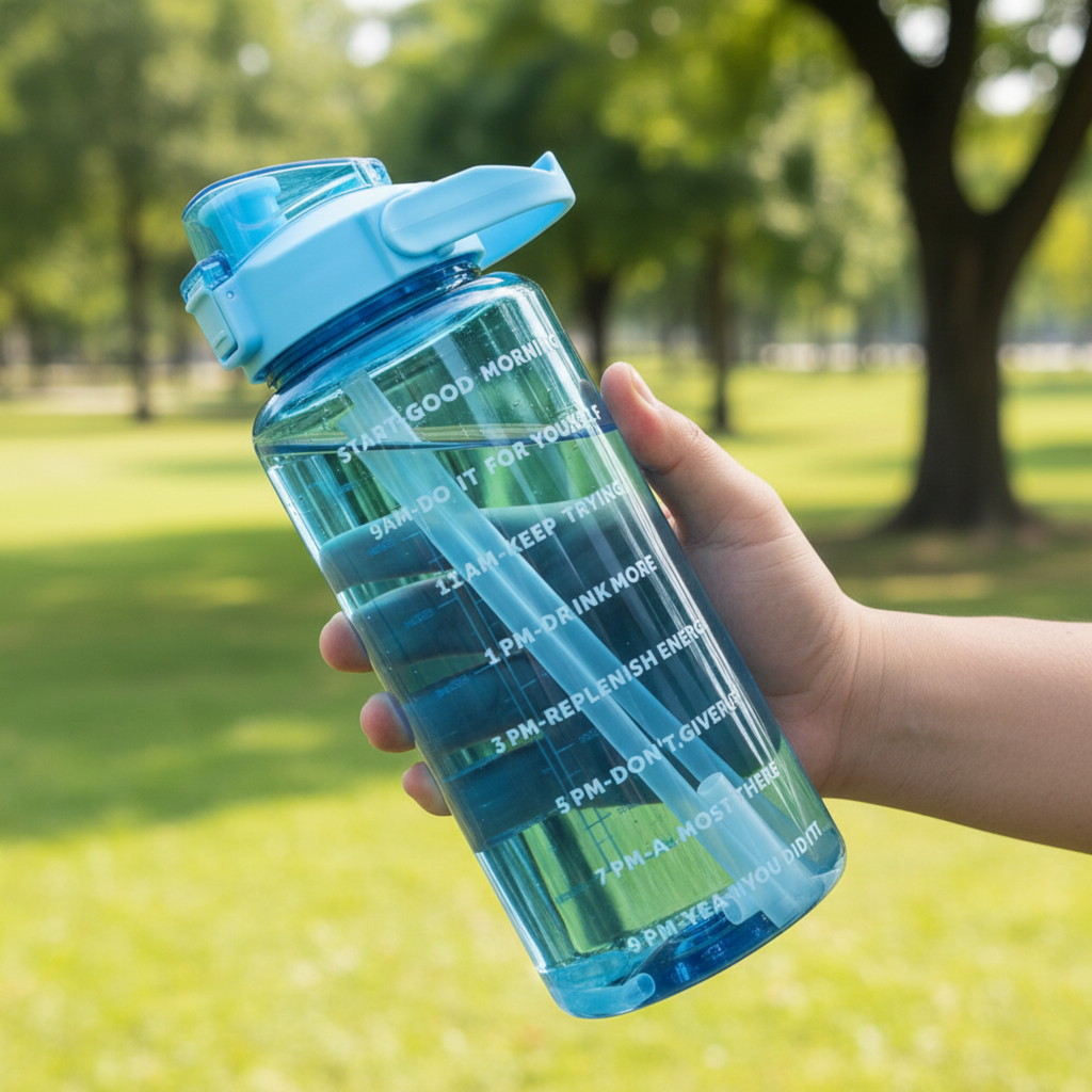 TECHIO Free Leak Proof Sports Water Bottle for Gym, Travel & Office