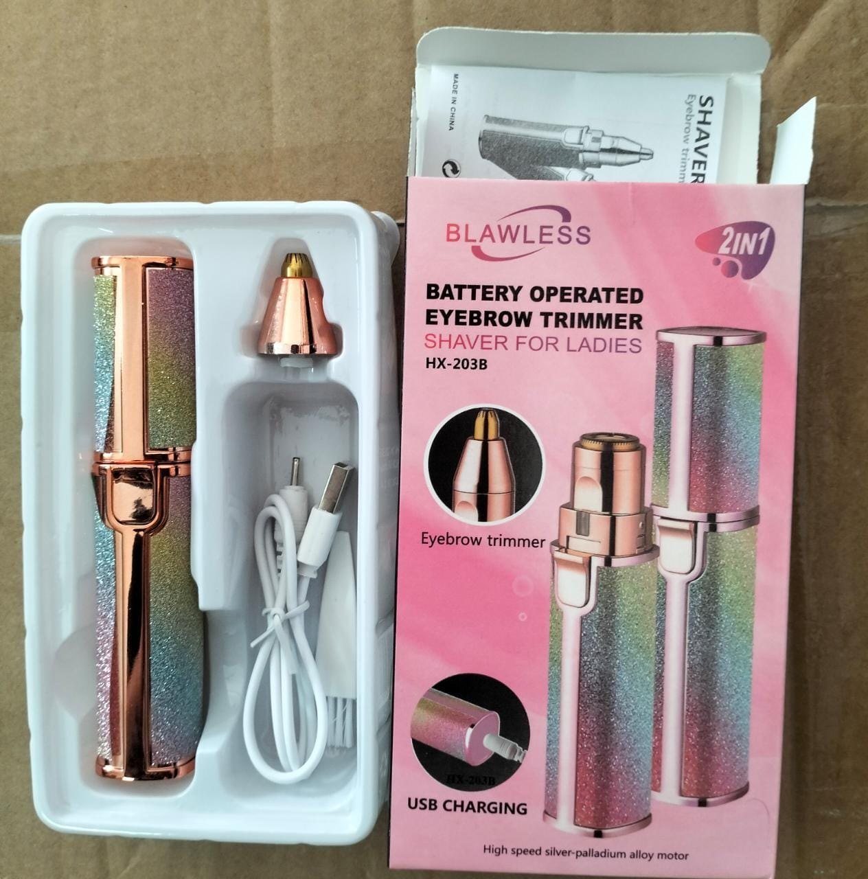 Techio Women Rechargeable Eyebrow Trimmer – Painless Hair Remover