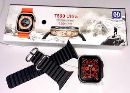 Techio With an orange strap, the Ephemeral T800 Ultra 1.9 HD Displaying Smartwatch  (Black Strap, Free size)
