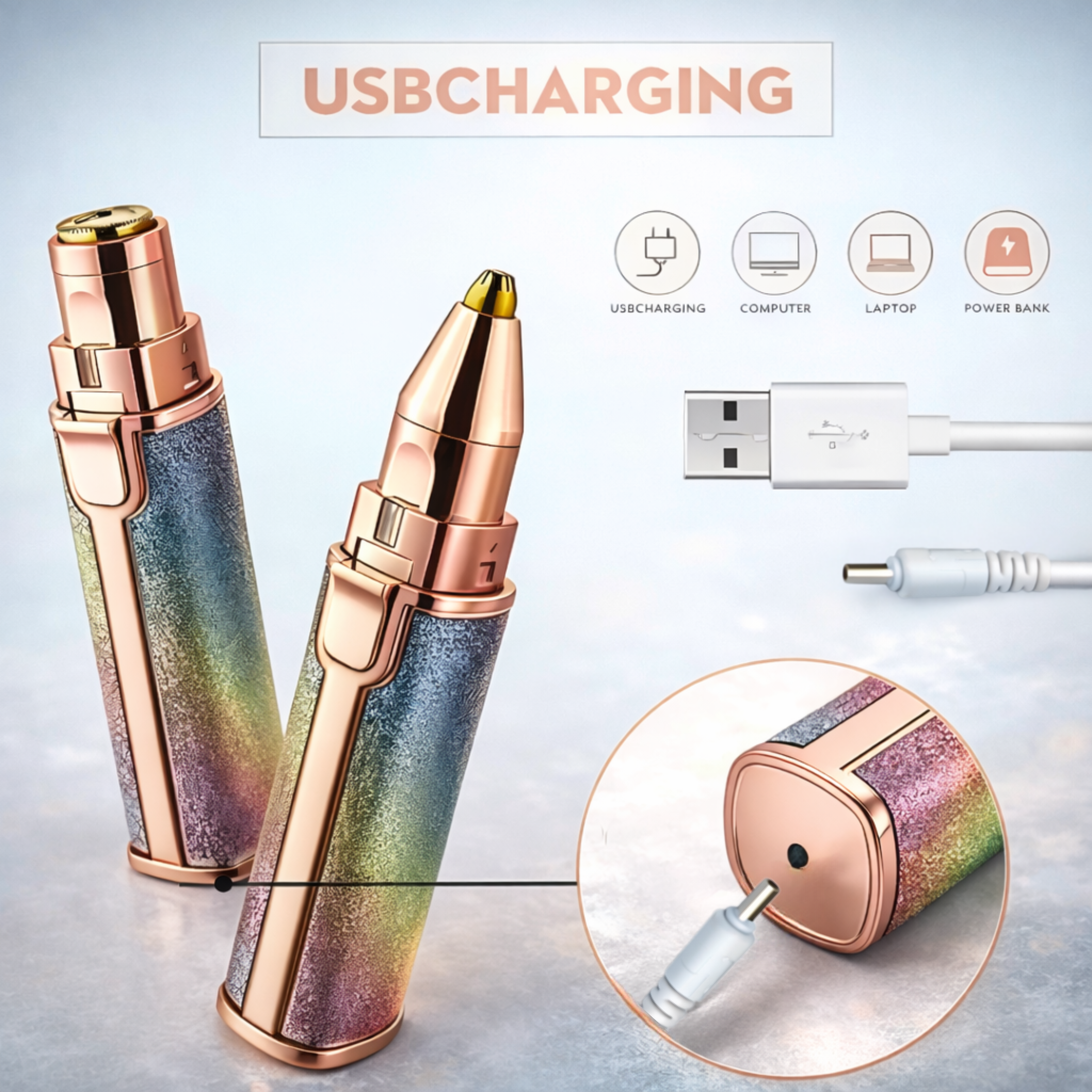 Techio Women Rechargeable Eyebrow Trimmer – Painless Hair Remover